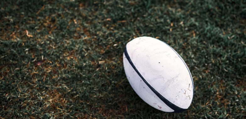 Rugby ball on grass