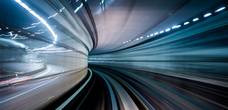 Lights at night motion blur