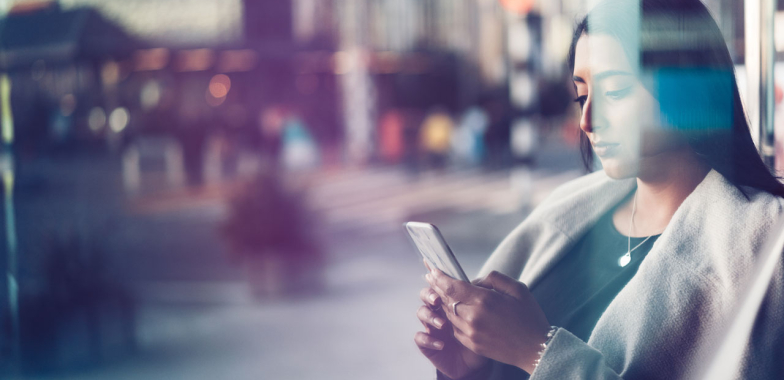 Young woman on smartphone
