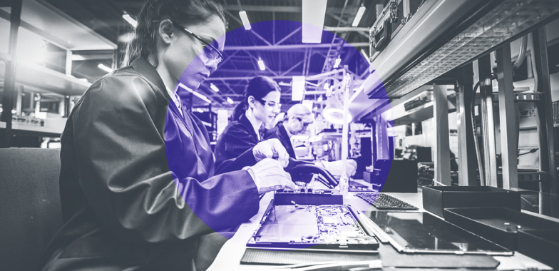 Women on a production line
