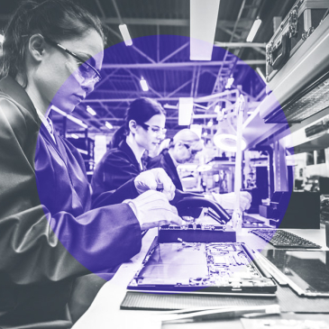 Women on a production line