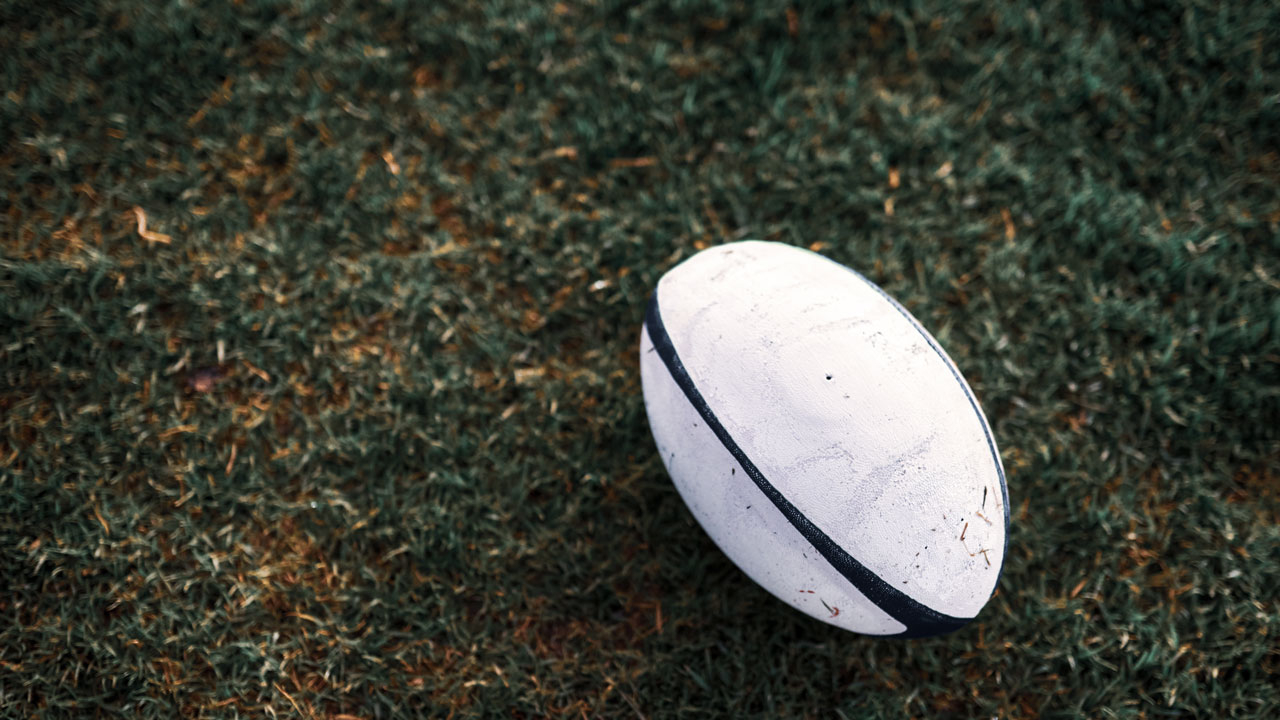 Rugby ball on grass