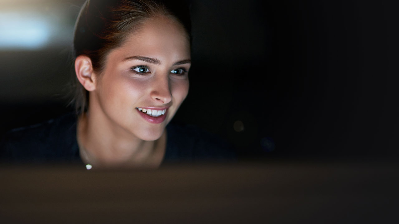 Woman at computer screen