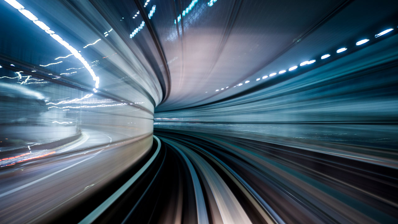 Lights at night motion blur