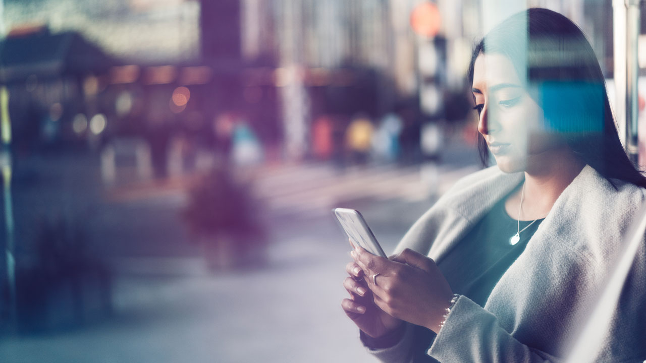 Young woman on smartphone