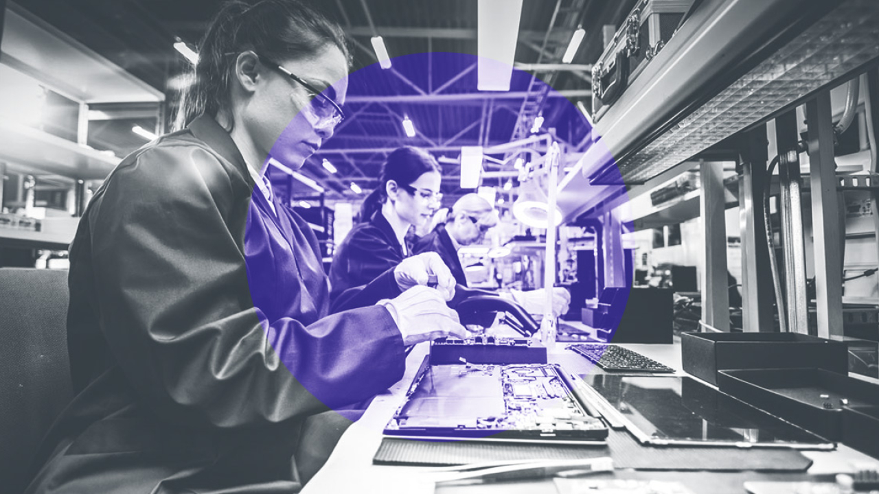 Women on a production line